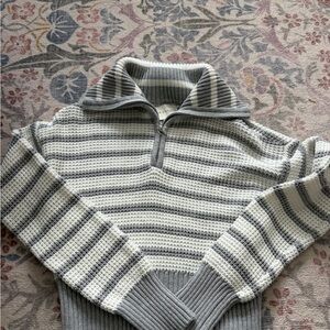 Gray Striped Sweater